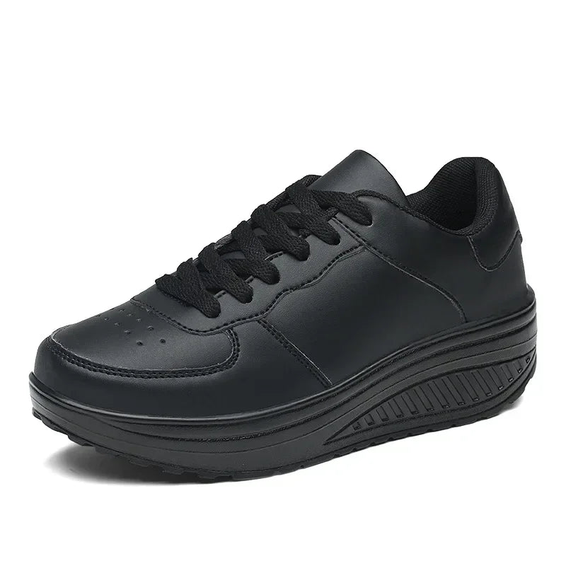 Women Sneakers Breathable Wedges Platform Vulcanize Shoes Woman Sneaker Leather Casual Women's Shoes Tenis Feminino Loafers