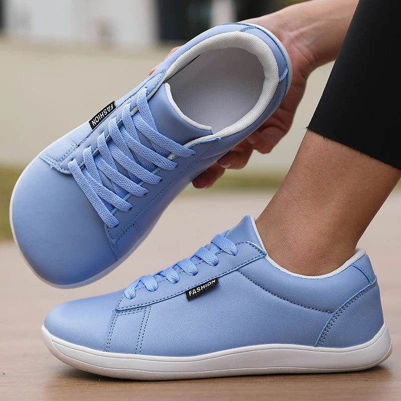 Women Shoes Wide Barefoot Shoes for Women Minimalist Artificial Leather Casual Comfortable Flats White Shoes Walking Sneakers