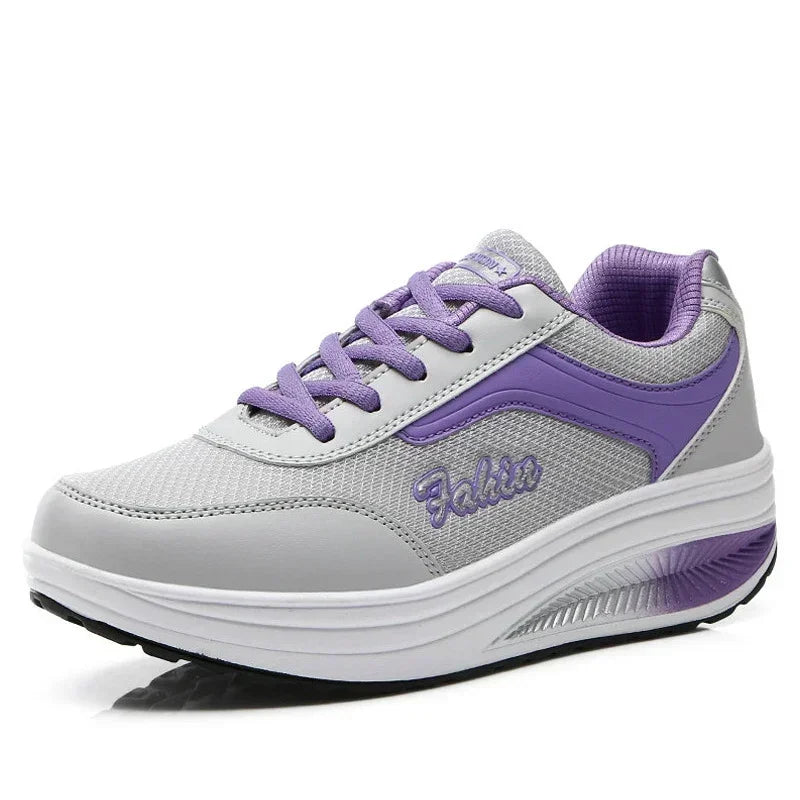 NEW Women Sneakers Breathable Waterproof Wedges Platform Vulcanize Shoes Woman Sneakers Leather Casual Shoes Tenis Feminino