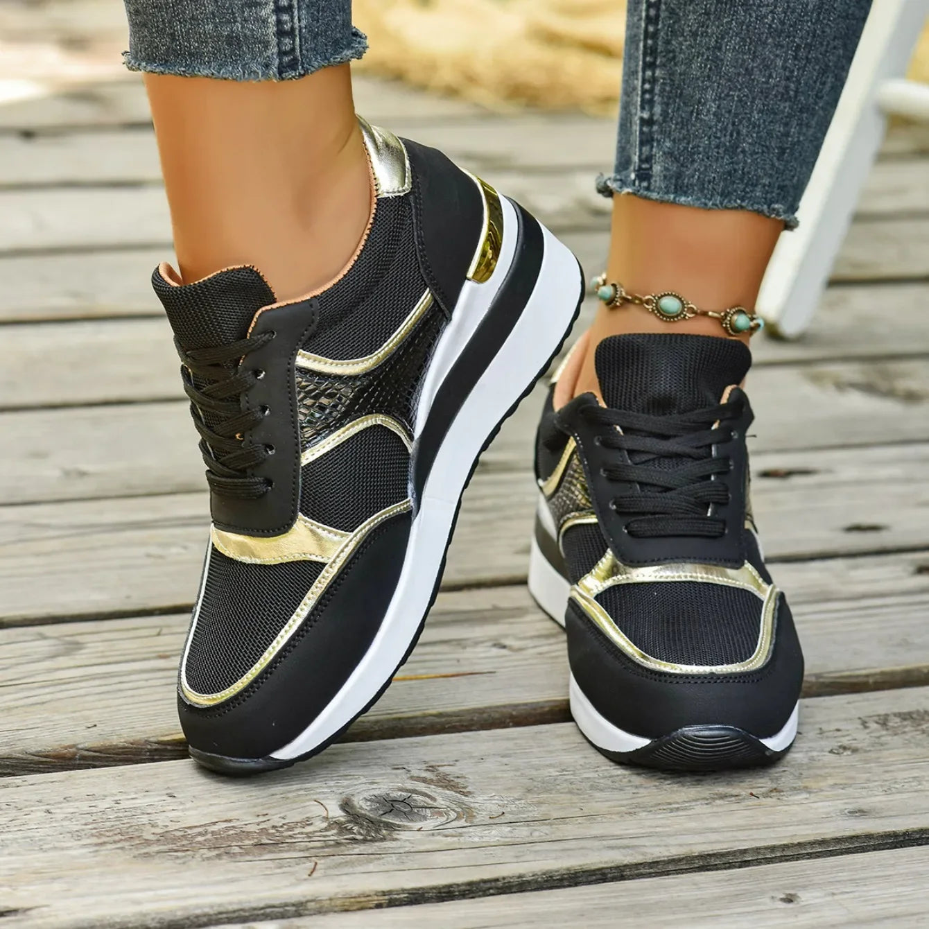 Women Sneakers Spring Walking Lace-up Casual Platform Shoes Women Big Size Outdoor Lightweight Sneakers Women Zapatos De Mujer