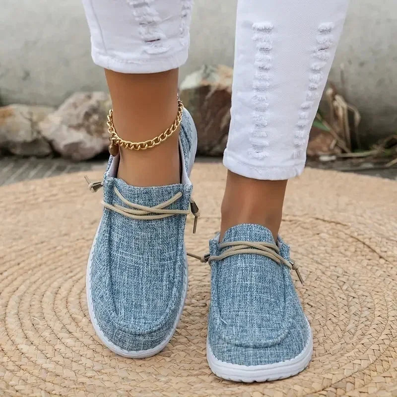Fashionable New Sexy Comfortable Casual Sneakers for Women Spring Autumn Round Head Lace-up Lightweight Non-slip Walking Shoes