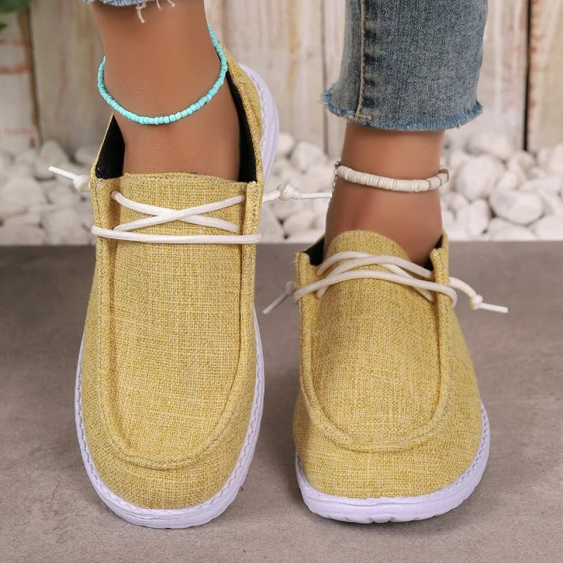 Fashionable New Sexy Comfortable Casual Sneakers for Women Spring Autumn Round Head Lace-up Lightweight Non-slip Walking Shoes