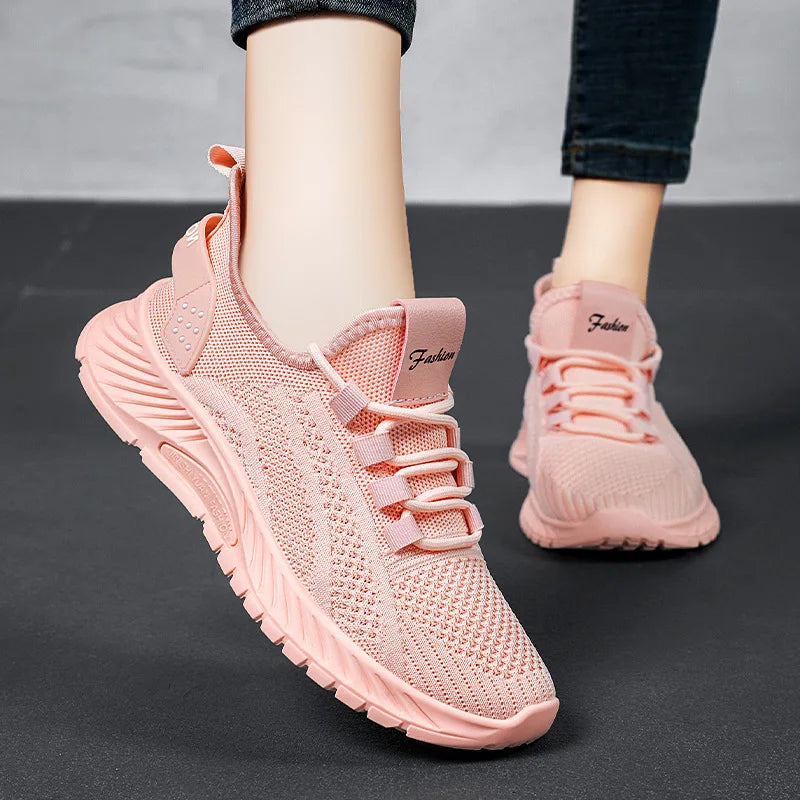 Women's shoes 2026 versatile four season new casual sports single shoes breathable plus size women's shoes 36-43