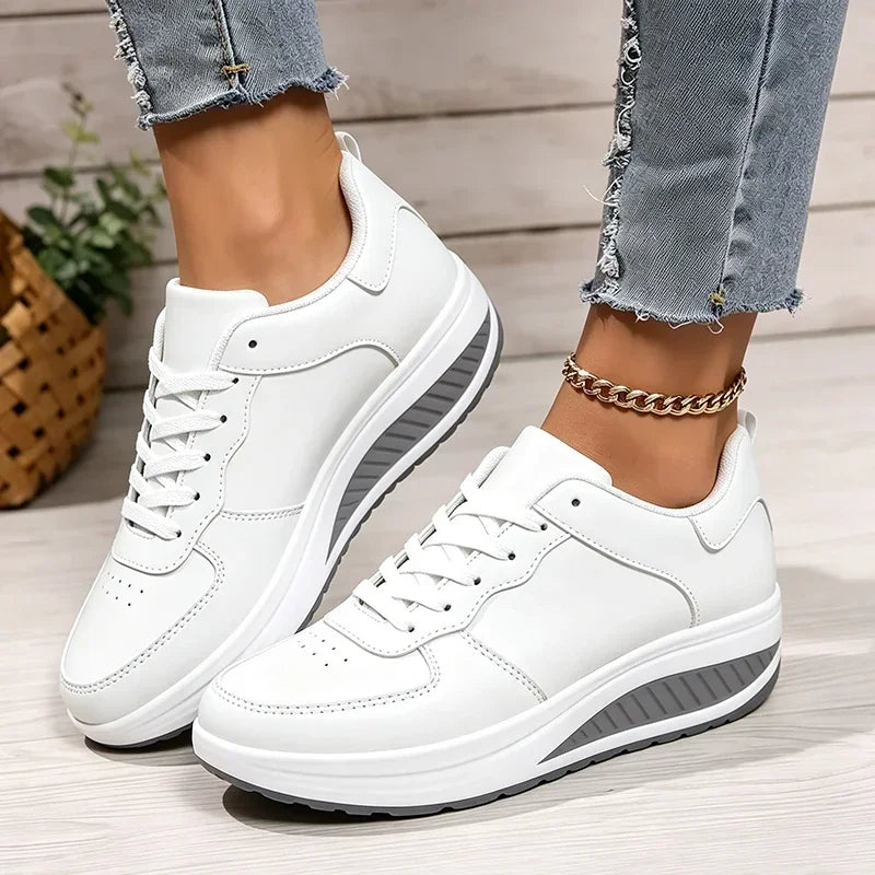Women Sneakers Breathable Wedges Platform Vulcanize Shoes Woman Sneaker Leather Casual Women's Shoes Tenis Feminino Loafers