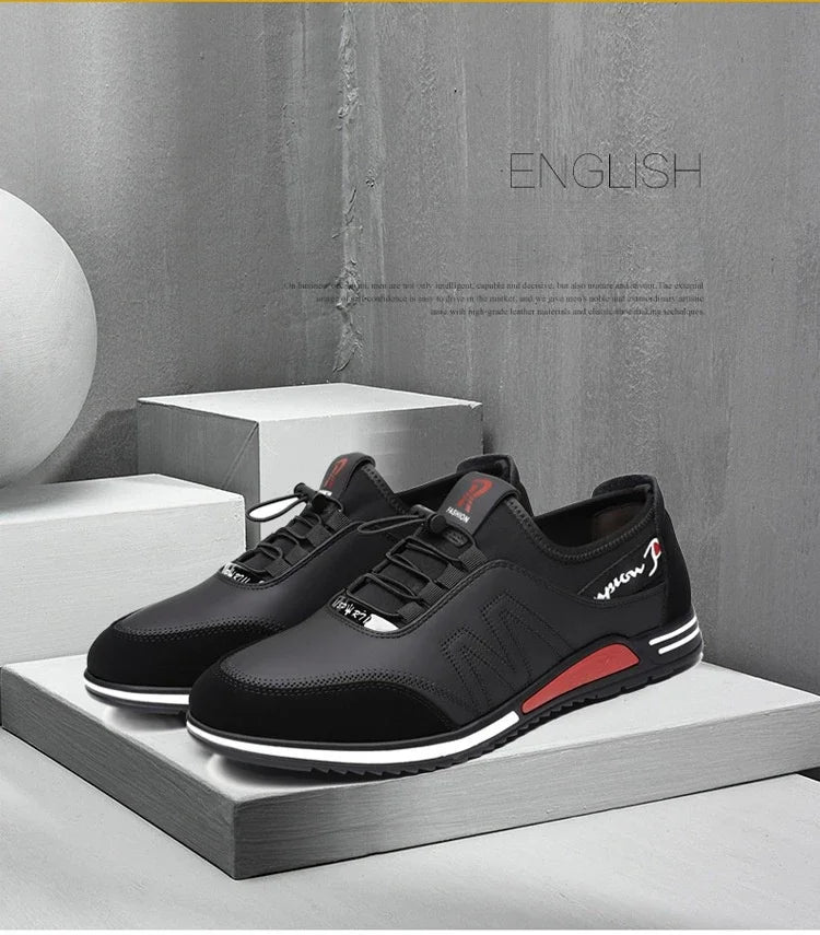 2025 Hot Men's Shoes Lightweight Leather Shoes for Men Soft Soled Male Sneakers Breathable Casual Shoes Slip on Working Footwear