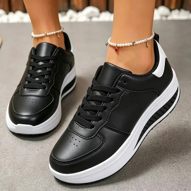 Women Sneakers Breathable Wedges Platform Vulcanize Shoes Woman Sneaker Leather Casual Women's Shoes Tenis Feminino Loafers