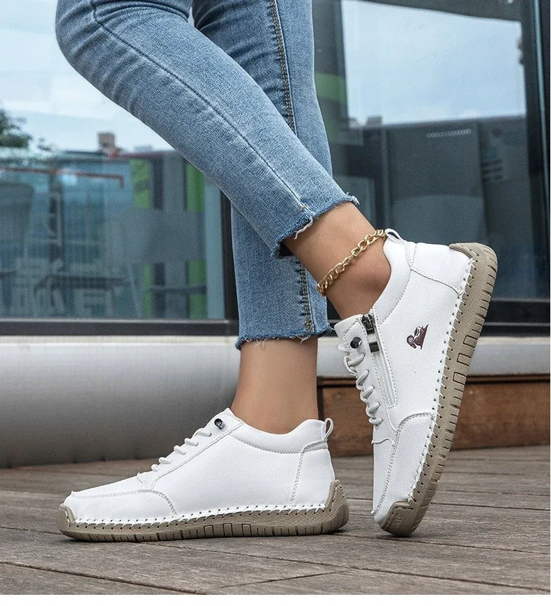Women's Sneakers Handmade Leather Casual Shoes Outdoor Soft Sports Shoes for Men Classic Anti-slip Leather Shoe Zapatos De Mujer
