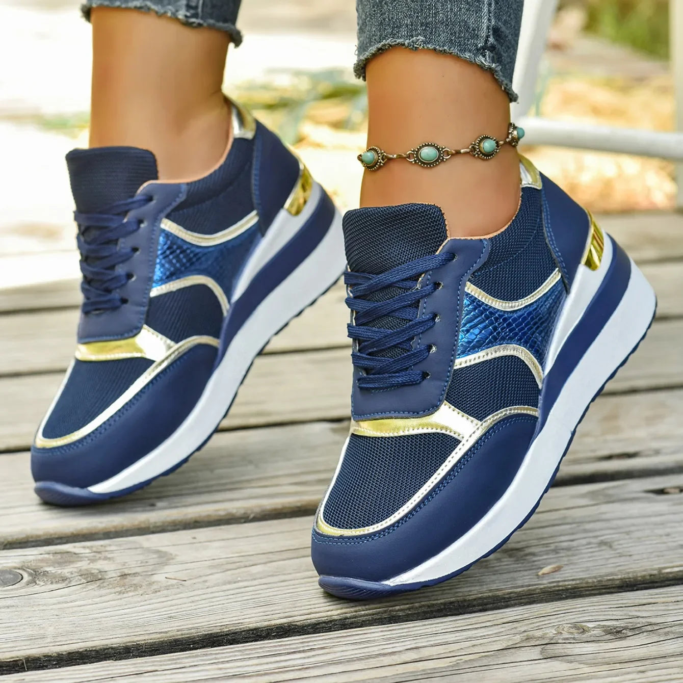 Women Sneakers Spring Walking Lace-up Casual Platform Shoes Women Big Size Outdoor Lightweight Sneakers Women Zapatos De Mujer