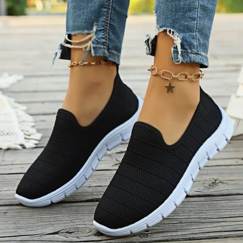 2026 Summer Sneakers Slip On Flat Shoe Women's Fashion Casual Loafers Walking Shoe Outdoor Mesh Soft Bottom Sports