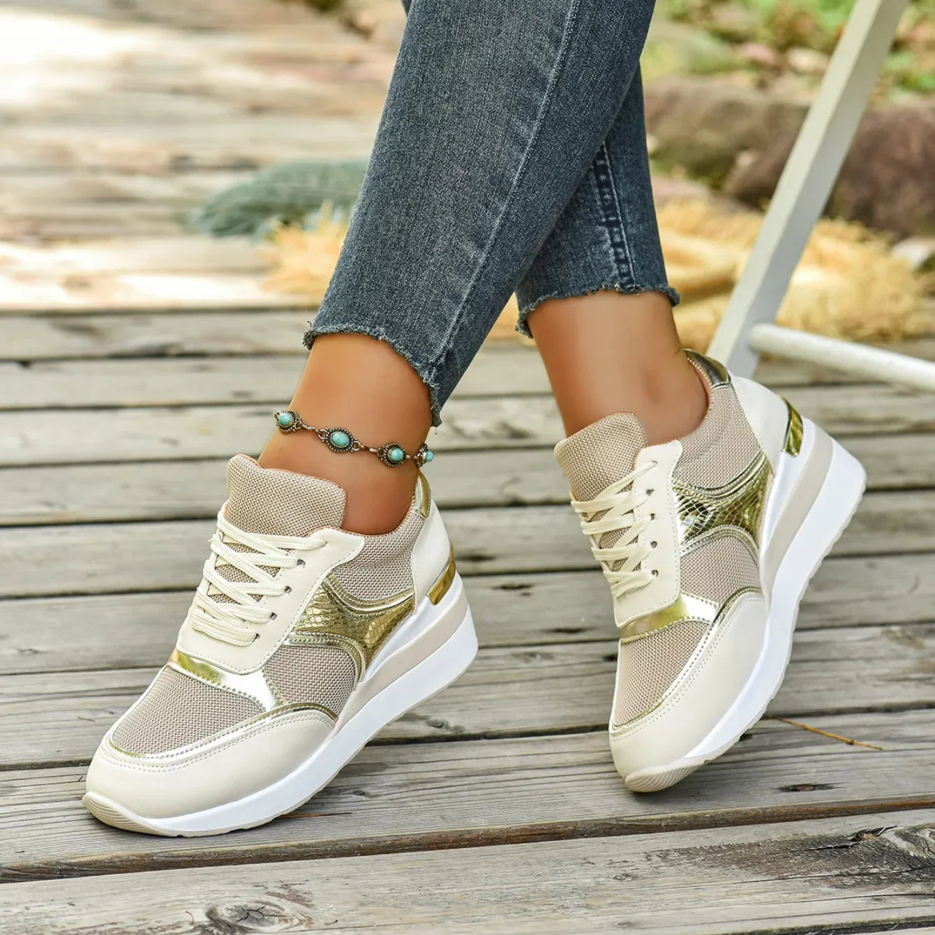 Women Sneakers Spring Walking Lace-up Casual Platform Shoes Women Big Size Outdoor Lightweight Sneakers Women Zapatos De Mujer