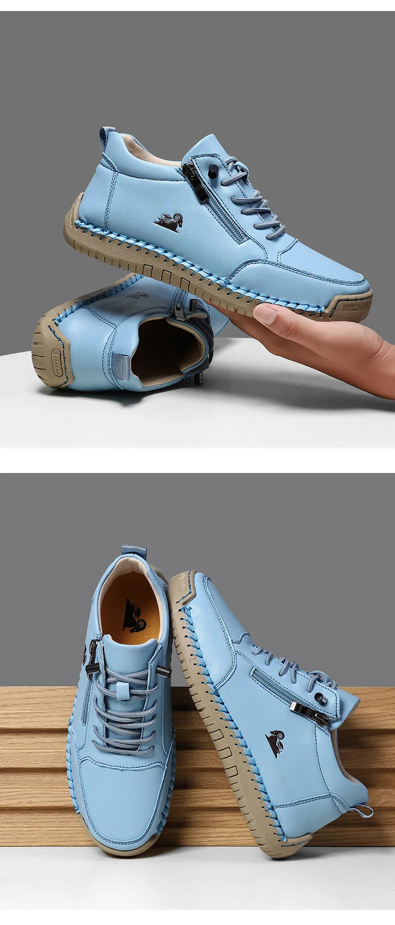 Women's Sneakers Handmade Leather Casual Shoes Outdoor Soft Sports Shoes for Men Classic Anti-slip Leather Shoe Zapatos De Mujer