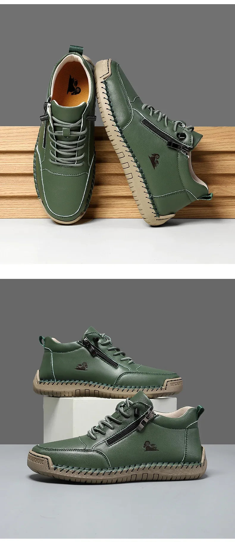 Women's Sneakers Handmade Leather Casual Shoes Outdoor Soft Sports Shoes for Men Classic Anti-slip Leather Shoe Zapatos De Mujer