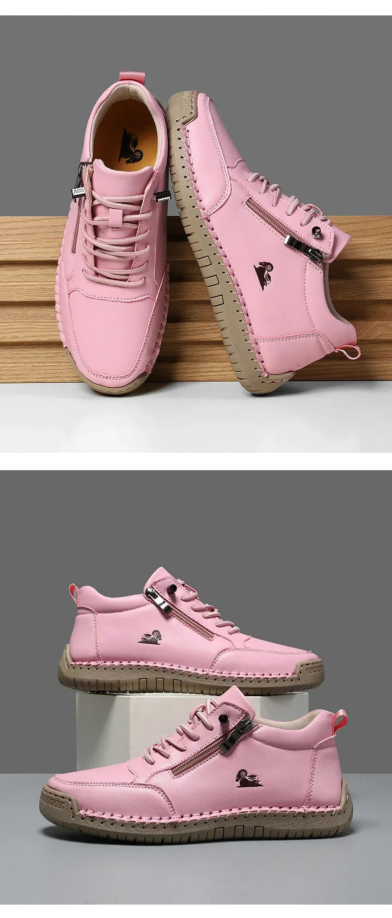 Women's Sneakers Handmade Leather Casual Shoes Outdoor Soft Sports Shoes for Men Classic Anti-slip Leather Shoe Zapatos De Mujer