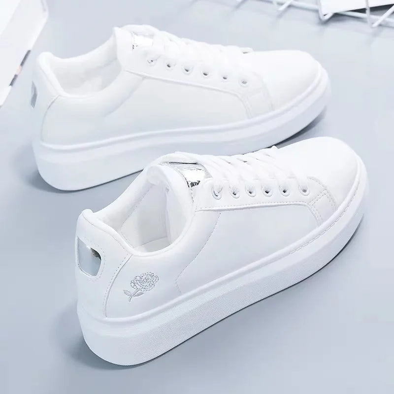 Floral Embroidered Lace-Up Sneaker