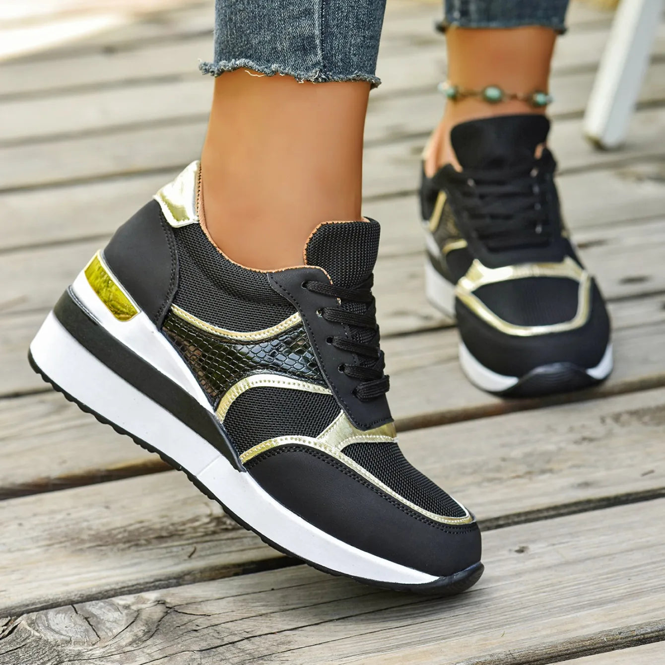 Women Sneakers Spring Walking Lace-up Casual Platform Shoes Women Big Size Outdoor Lightweight Sneakers Women Zapatos De Mujer