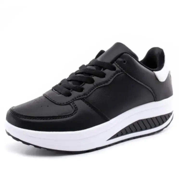 NEW Women Sneakers Breathable Waterproof Wedges Platform Vulcanize Shoes Woman Sneakers Leather Casual Shoes Tenis Feminino