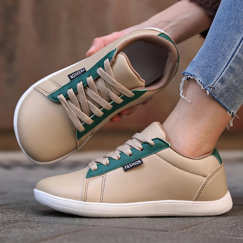 Women Shoes Wide Barefoot Shoes for Women Minimalist Artificial Leather Casual Comfortable Flats White Shoes Walking Sneakers