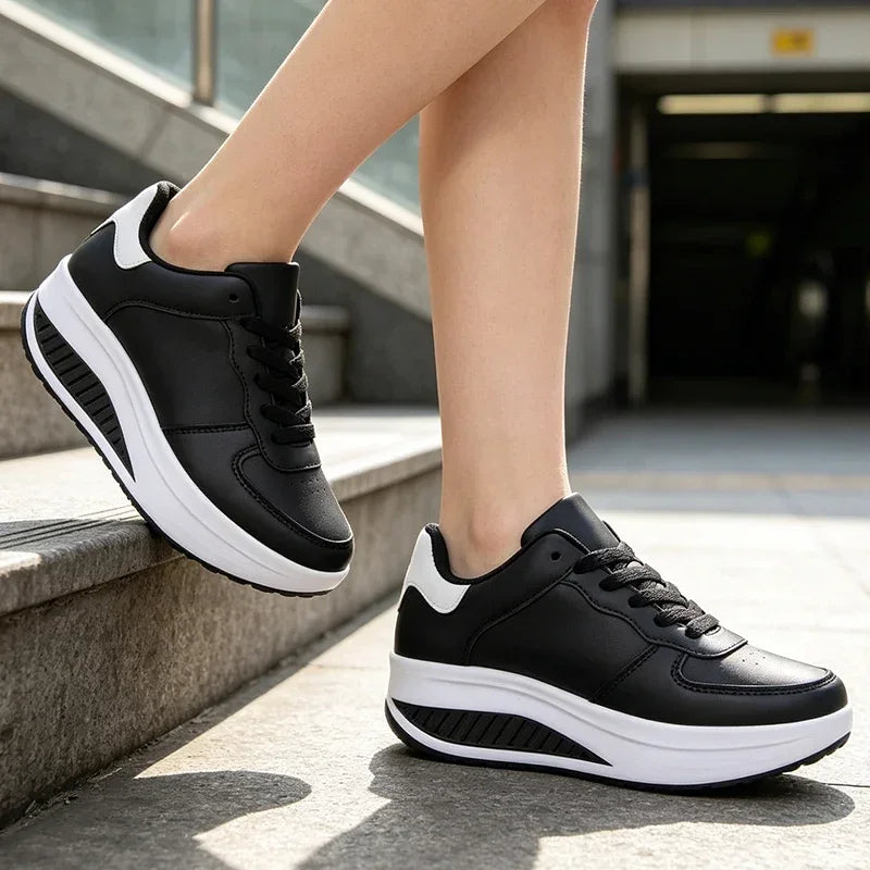 Women Sneakers Breathable Wedges Platform Vulcanize Shoes Woman Sneaker Leather Casual Women's Shoes Tenis Feminino Loafers