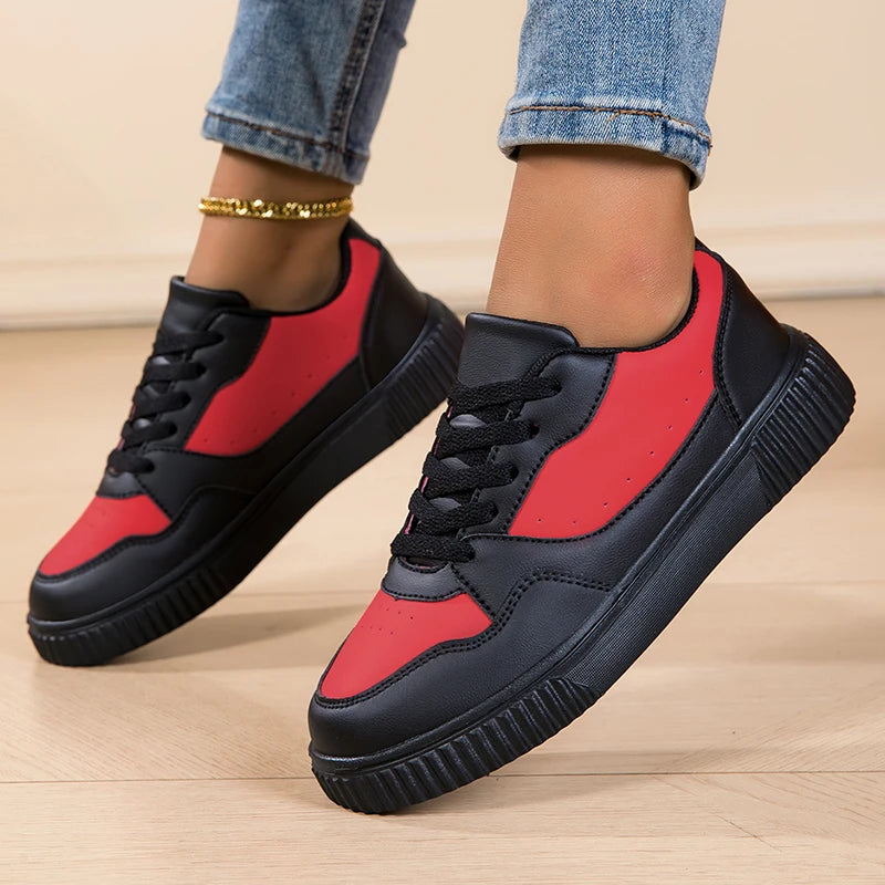Fashion Women's Black Sneakers Breathable Flat Walking Shoes Outdoor Female Lightweight Non-slip Sports Casual Footwear