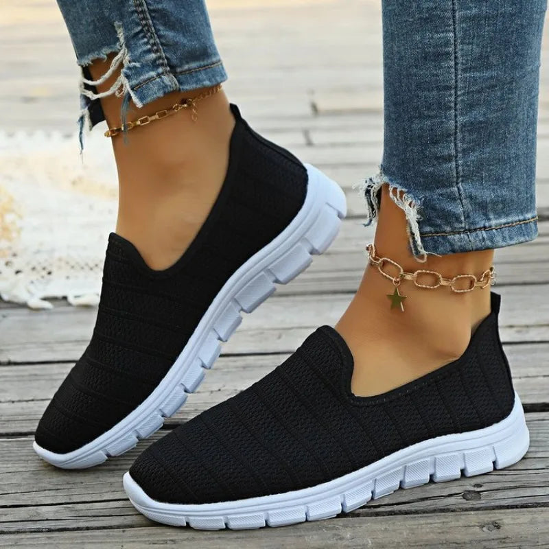 2026 Summer Sneakers Slip On Flat Shoe Women's Fashion Casual Loafers Walking Shoe Outdoor Mesh Soft Bottom Sports