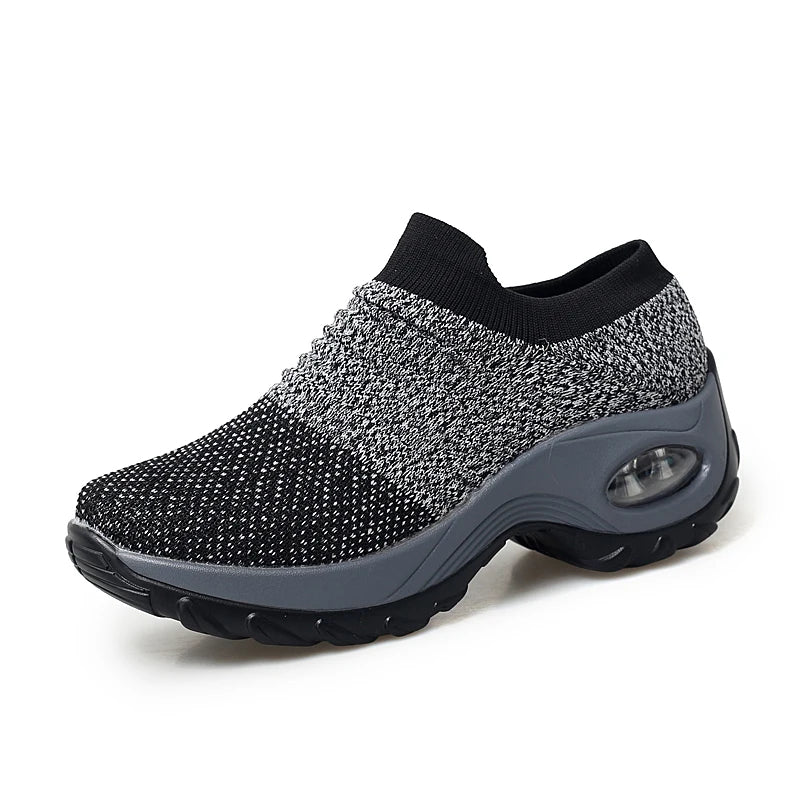 Women Sneakers Fashion Breathable Walking Mesh Platform Shoes Sneakers for Women Gym Vulcanized Shoes Black Female Footwear