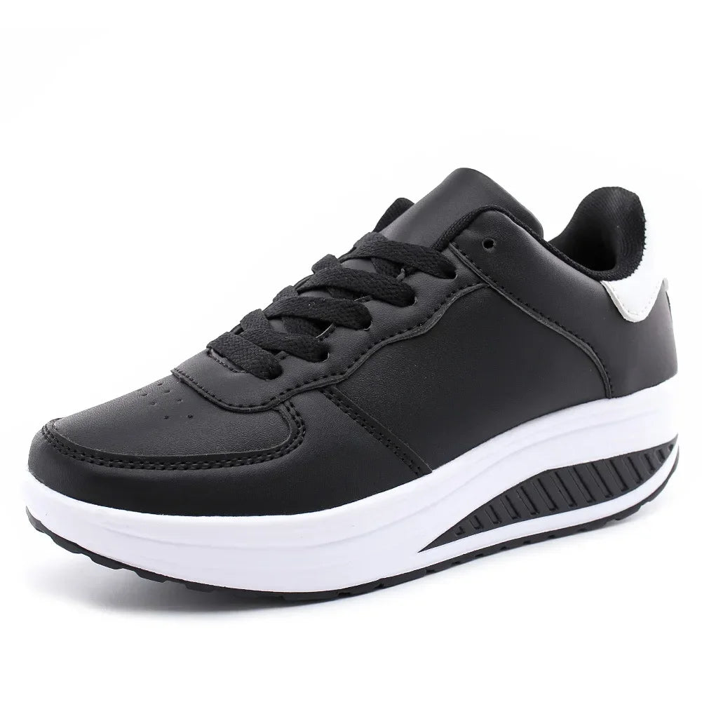 Women Sneakers Breathable Wedges Platform Vulcanize Shoes Woman Sneaker Leather Casual Women's Shoes Tenis Feminino Loafers