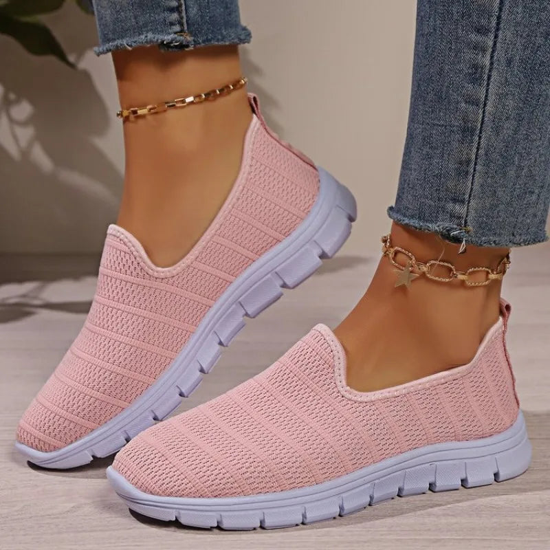2026 Summer Sneakers Slip On Flat Shoe Women's Fashion Casual Loafers Walking Shoe Outdoor Mesh Soft Bottom Sports