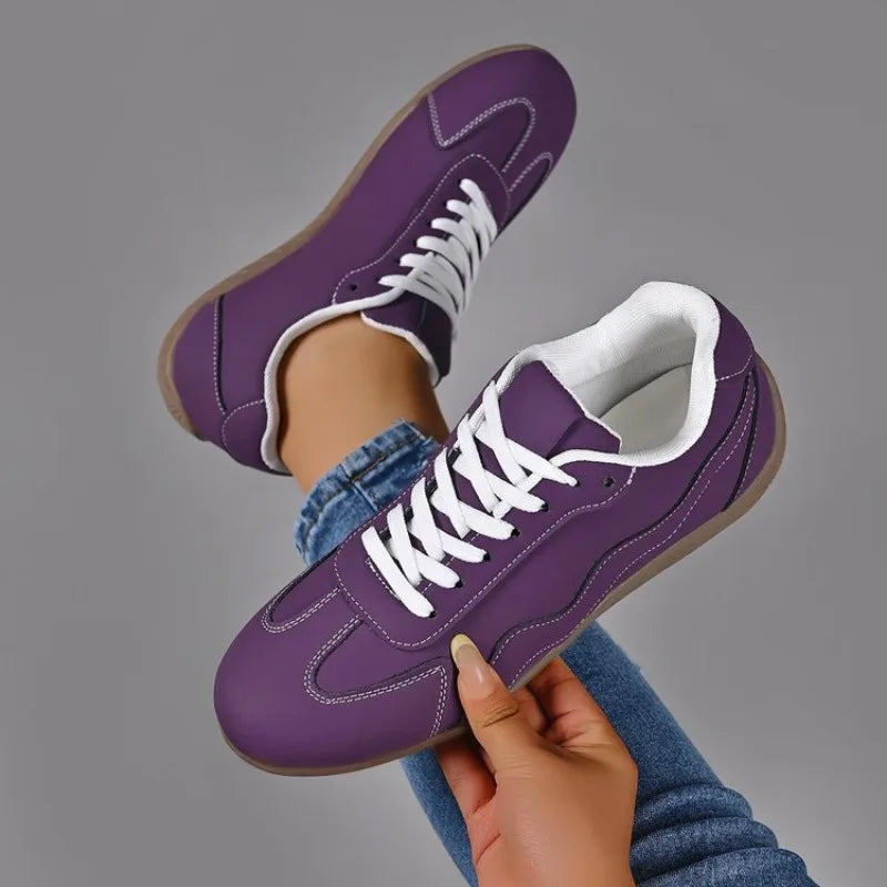 2026 New Spring and Autumn Women's Vintage Solid Color Comfortable Sneakers Women Fashion Casual Shallow Mouth Vulcanized Shoes