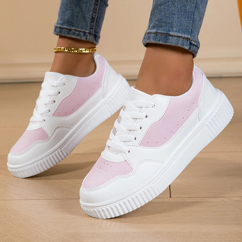 Fashion Women's Black Sneakers Breathable Flat Walking Shoes Outdoor Female Lightweight Non-slip Sports Casual Footwear