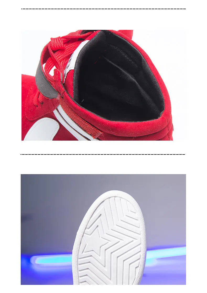 Red Sneakers Women 2024 New High Top Platform Casual Wedges Autumn Winter Female Black Internal Increase Vulcanize Shoes Lace-up