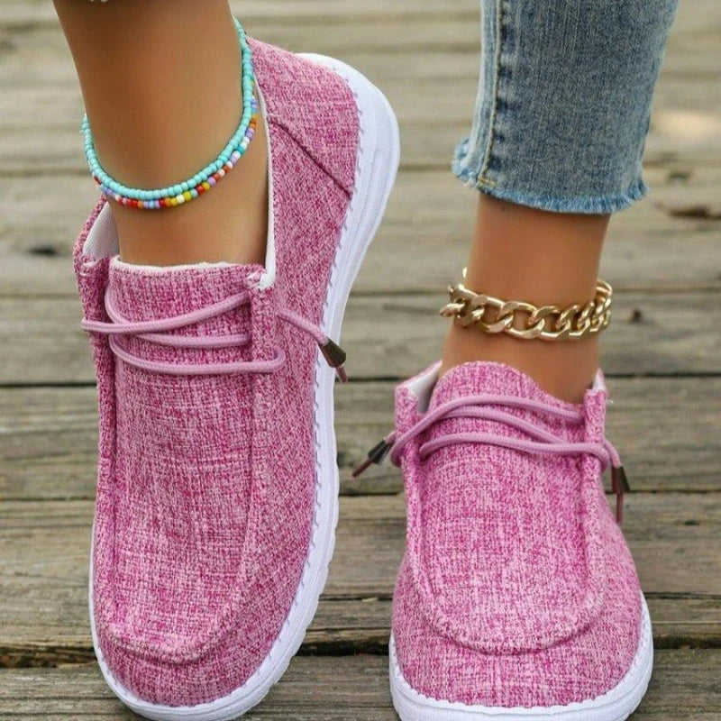 Fashionable New Sexy Comfortable Casual Sneakers for Women Spring Autumn Round Head Lace-up Lightweight Non-slip Walking Shoes
