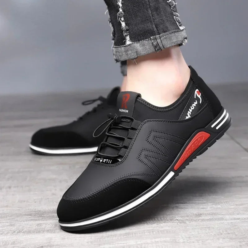 2025 Hot Men's Shoes Lightweight Leather Shoes for Men Soft Soled Male Sneakers Breathable Casual Shoes Slip on Working Footwear