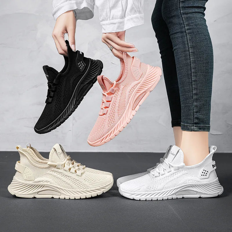 Women's shoes 2026 versatile four season new casual sports single shoes breathable plus size women's shoes 36-43