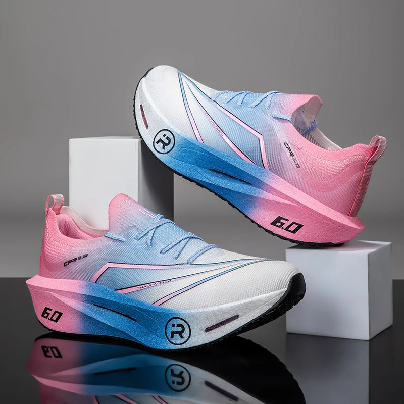 2026Running Shoes Carbon Board Speciality Marathon Men Sports Reticular Breathable Lightweight Women's Athletic Nonskid Sneakers