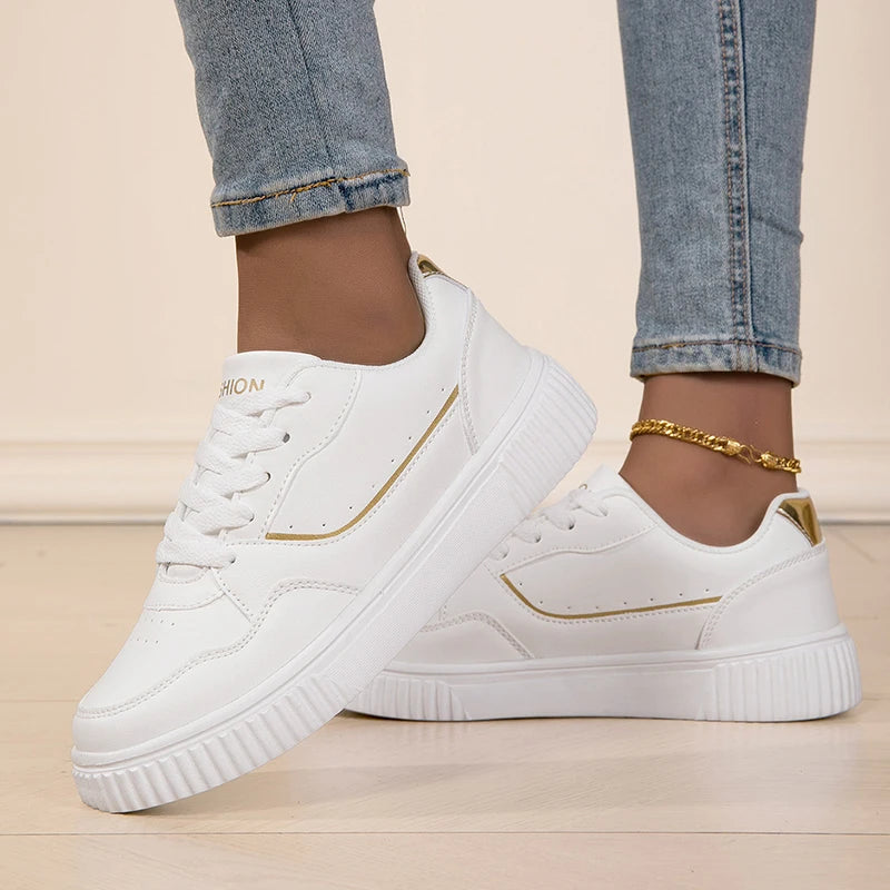 Fashion Women's Black Sneakers Breathable Flat Walking Shoes Outdoor Female Lightweight Non-slip Sports Casual Footwear