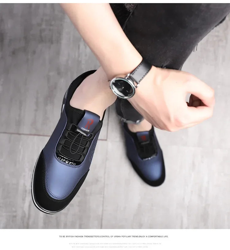 2025 Hot Men's Shoes Lightweight Leather Shoes for Men Soft Soled Male Sneakers Breathable Casual Shoes Slip on Working Footwear