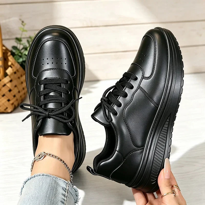 Women Sneakers Breathable Wedges Platform Vulcanize Shoes Woman Sneaker Leather Casual Women's Shoes Tenis Feminino Loafers