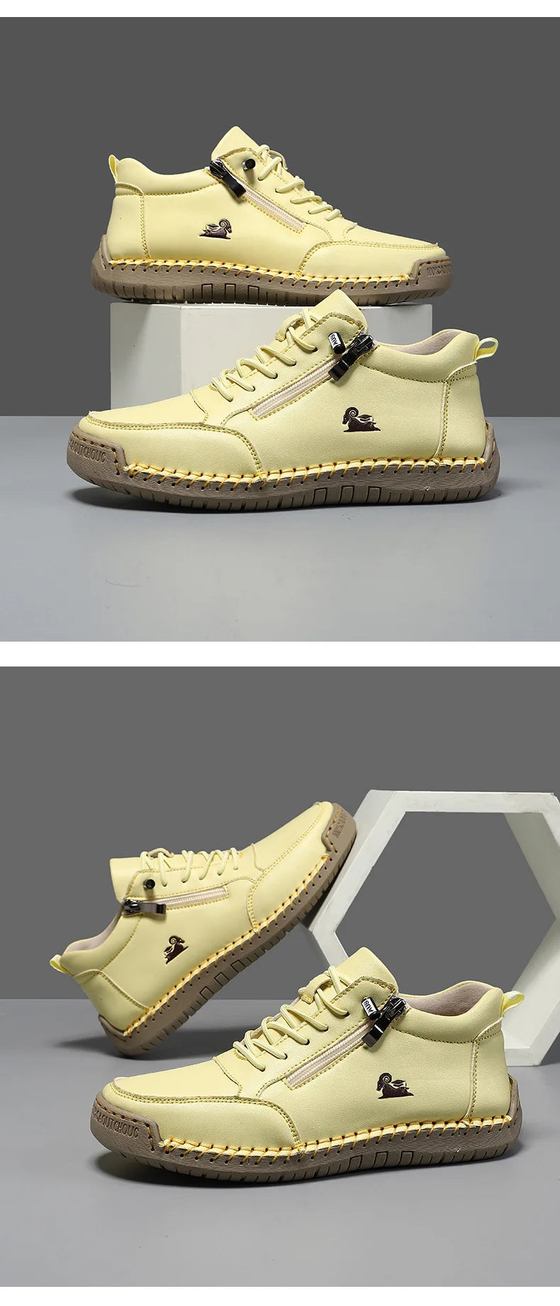 Women's Sneakers Handmade Leather Casual Shoes Outdoor Soft Sports Shoes for Men Classic Anti-slip Leather Shoe Zapatos De Mujer