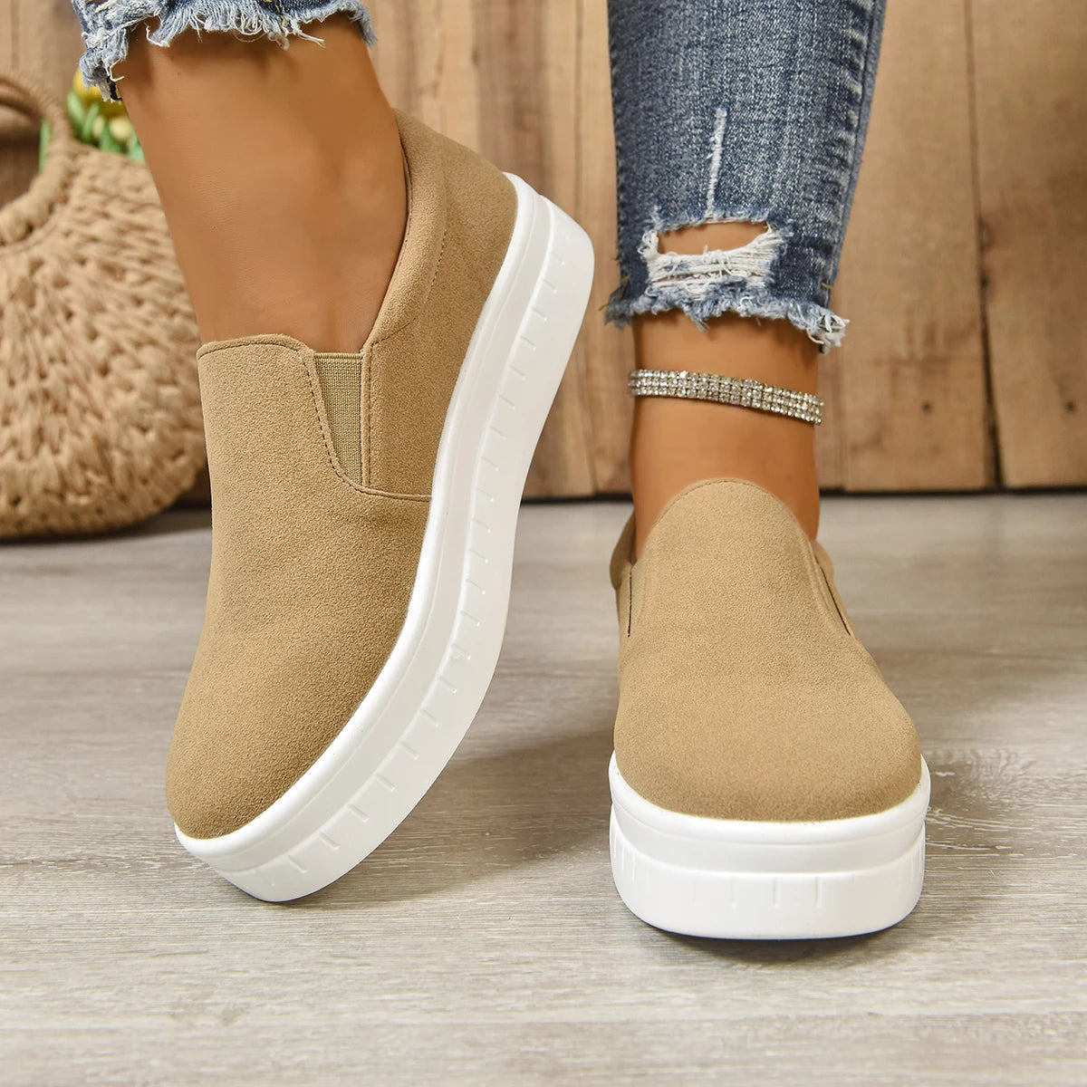 Shoes for Women Spring Leisure Sneakers New Womens Lazy Footwear Lightweight Thick Sole   Platform Women Shoes size 36-43