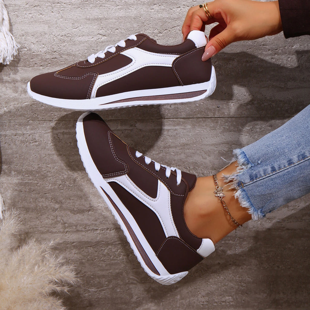 2025 Spring New Women Sneakers Comfortable Outdoor Fashion Versatile Flat Casual Sneakers Lace Up Women Sports Shoes Plus Size