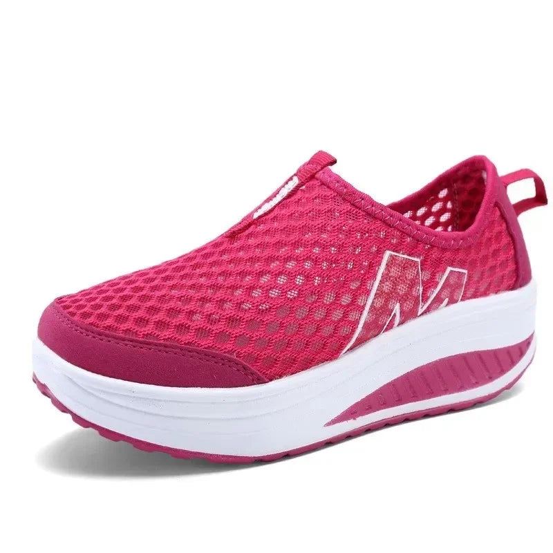 NEW Women Sneakers Breathable Waterproof Wedges Platform Vulcanize Shoes Woman Sneakers Leather Casual Shoes Tenis Feminino