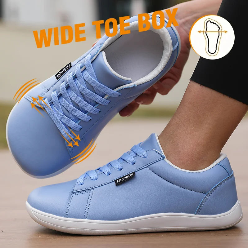 Women Shoes Wide Barefoot Shoes for Women Minimalist Artificial Leather Casual Comfortable Flats White Shoes Walking Sneakers