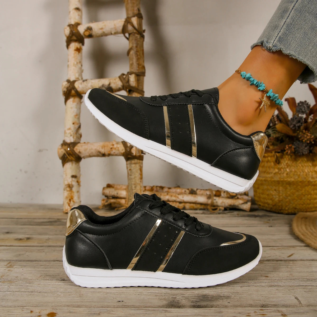 Women Sneakers Lightweight Platform Sneakers Women Leather Patchwork Casual Sport Shoes Ladies Outdoor Running Vulcanized Shoes