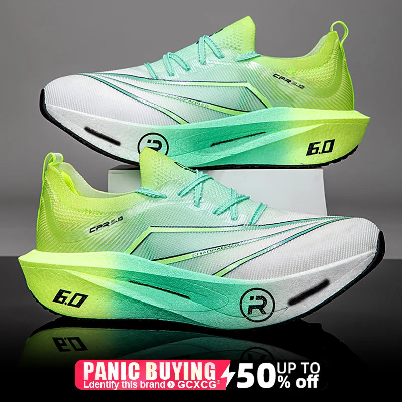 2026Running Shoes Carbon Board Speciality Marathon Men Sports Reticular Breathable Lightweight Women's Athletic Nonskid Sneakers