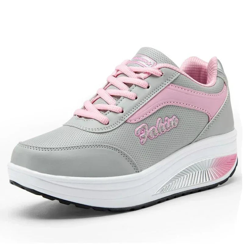 NEW Women Sneakers Breathable Waterproof Wedges Platform Vulcanize Shoes Woman Sneakers Leather Casual Shoes Tenis Feminino