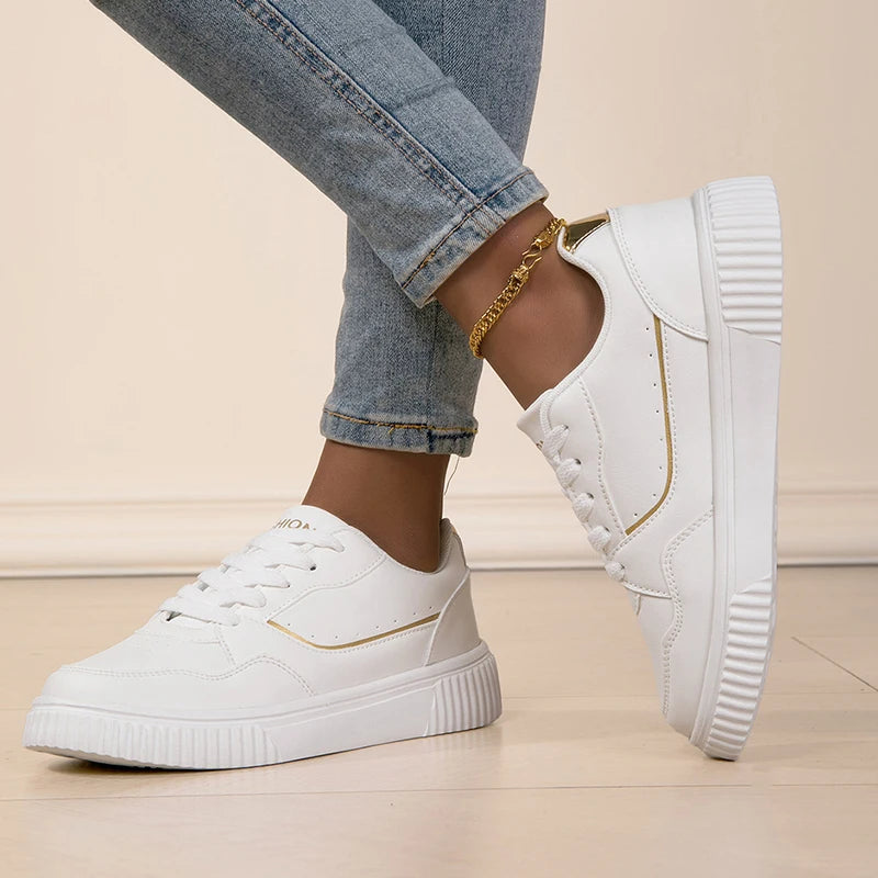 Fashion Women's Black Sneakers Breathable Flat Walking Shoes Outdoor Female Lightweight Non-slip Sports Casual Footwear