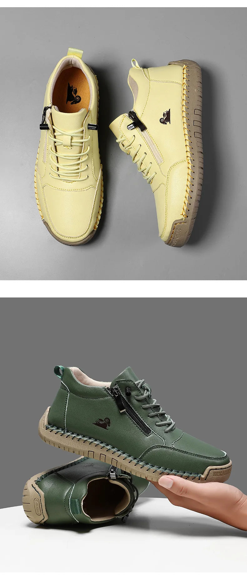 Women's Sneakers Handmade Leather Casual Shoes Outdoor Soft Sports Shoes for Men Classic Anti-slip Leather Shoe Zapatos De Mujer
