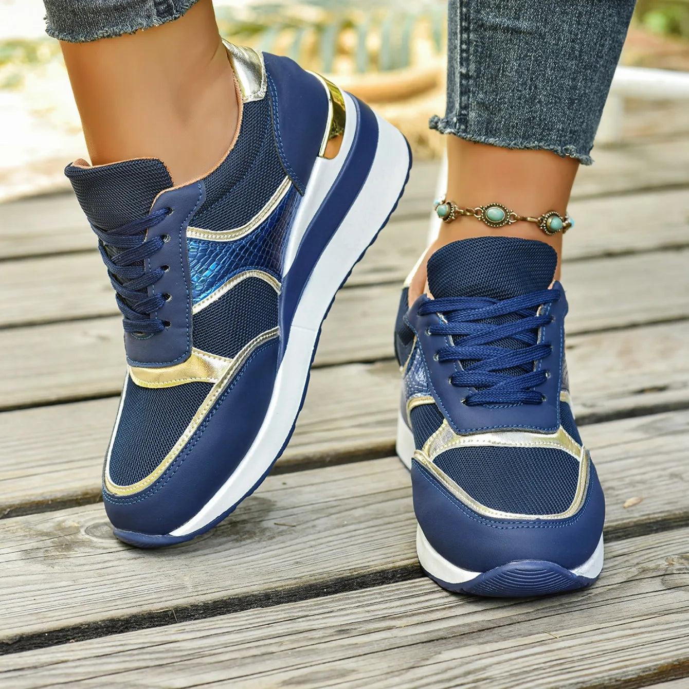 Women Sneakers Spring Walking Lace-up Casual Platform Shoes Women Big Size Outdoor Lightweight Sneakers Women Zapatos De Mujer