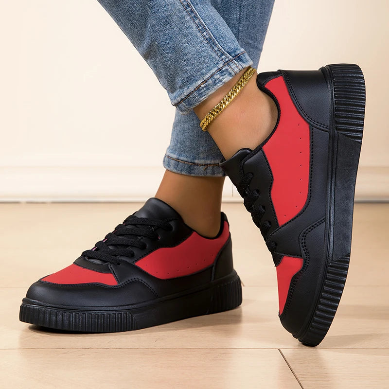 Fashion Women's Black Sneakers Breathable Flat Walking Shoes Outdoor Female Lightweight Non-slip Sports Casual Footwear