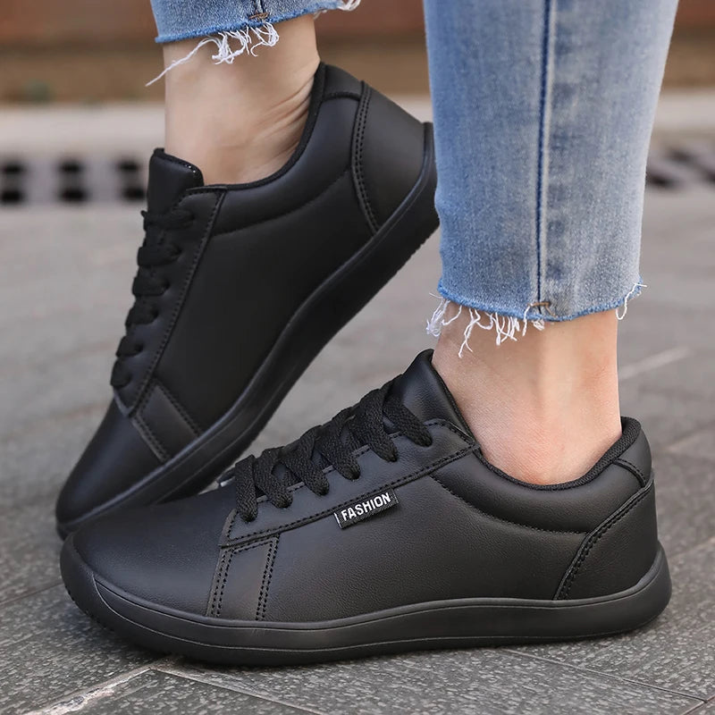 Women Shoes Wide Barefoot Shoes for Women Minimalist Artificial Leather Casual Comfortable Flats White Shoes Walking Sneakers